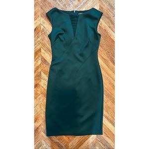 Vince Camuto: Cap Sleeve Sheath Dress with Mesh Neckline